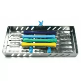Набор инсрументов для снятия зубных отложений из 4-х предметов с силиконовыми ручками в стерилизаторе 4000-2 ЮП/UP