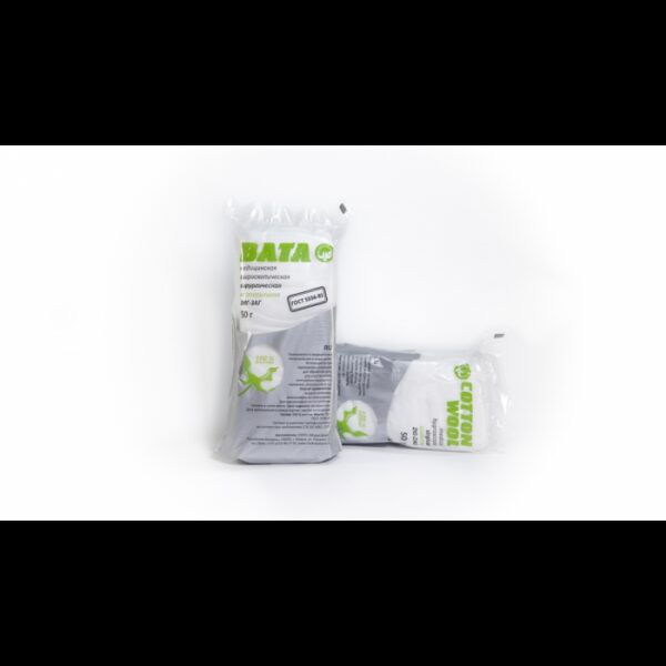 Вата медицинская гигроскопическая хирургическая нестерильная «ЗИГ-ЗАГ» 50г