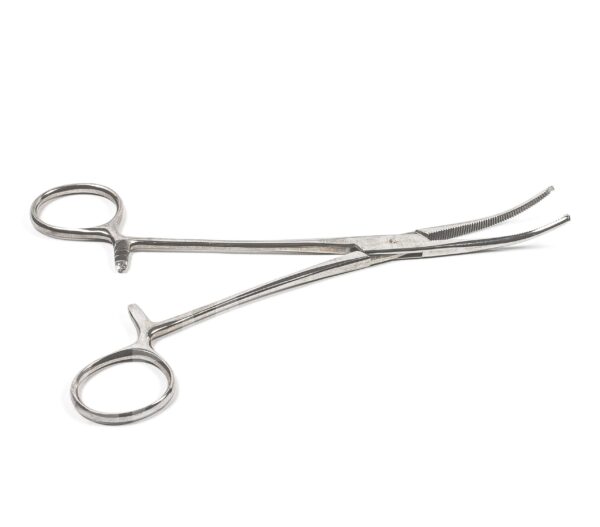 Зажим кровоостанавливающий 1×2 зубчатый изогнутый №3 200мм З-31-1 арт. 300-4 ТП