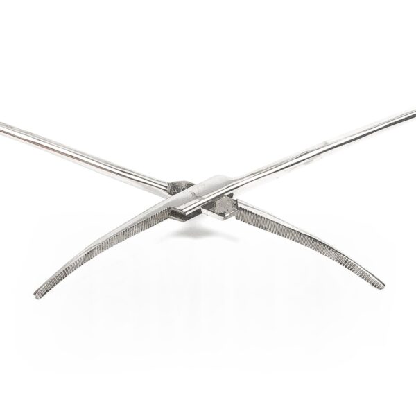 Зажим кровоостанавливающий зубчатый изогнутый 270 мм №3 З-42 ТП арт.300-11